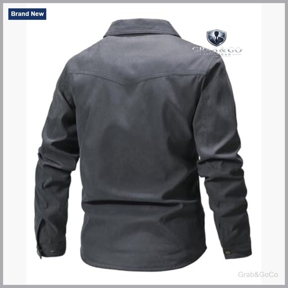 Men's Flannel Lined Shirt Jacket Snap Button Western Rugged Outdoor - Picture 5 of 7